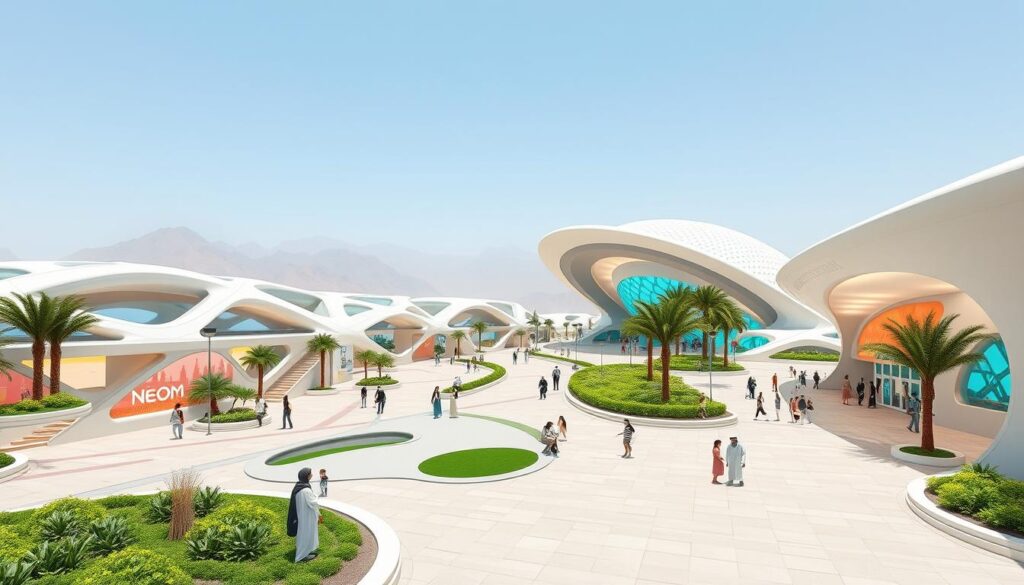 مشروع نيوم كمثال على المرافق العامة المتطورة في المملكة العربية السعودية