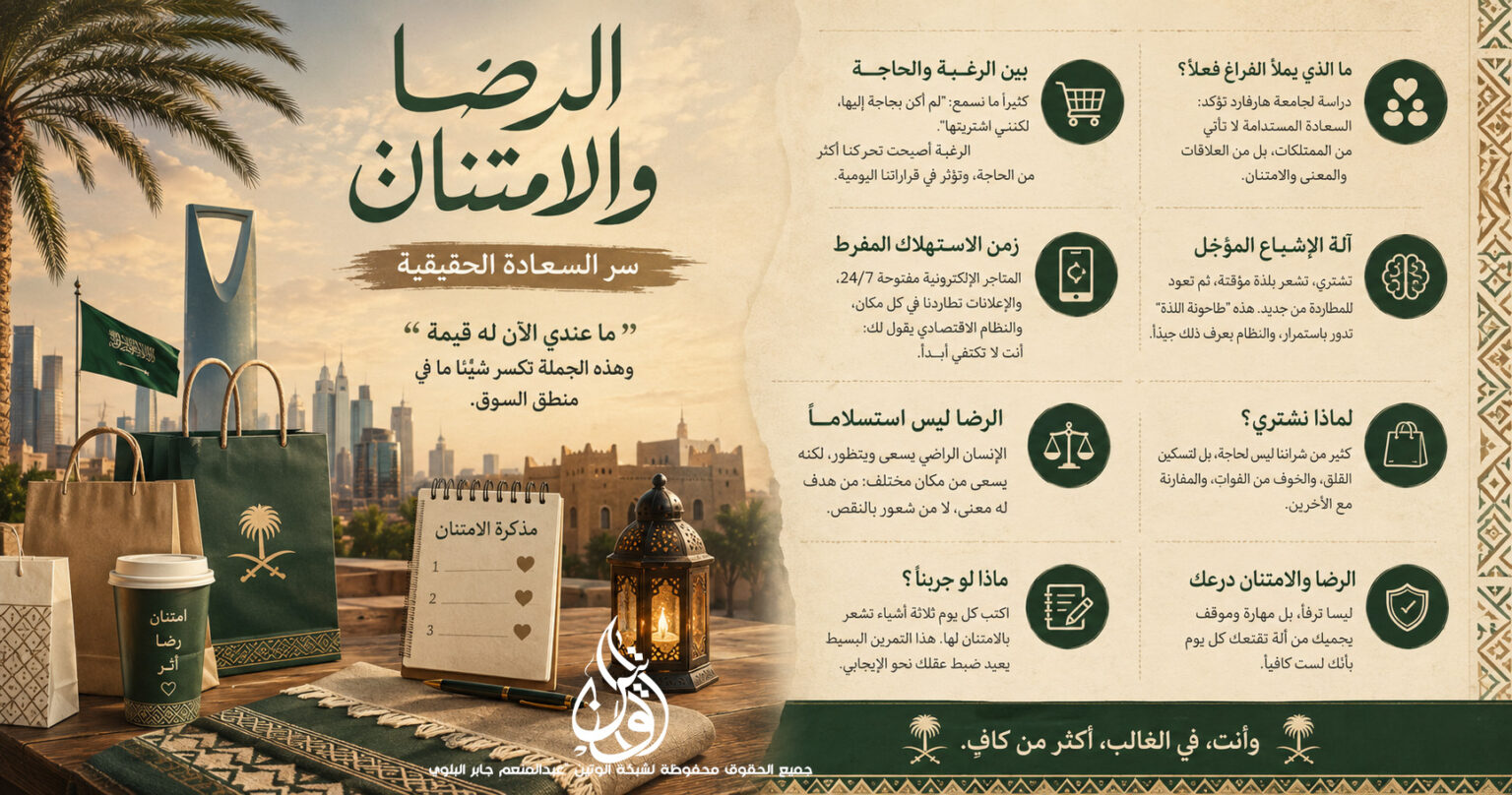 قيمة الرضا والامتنان: ترياق مجتمعات الاستهلاك المفرط